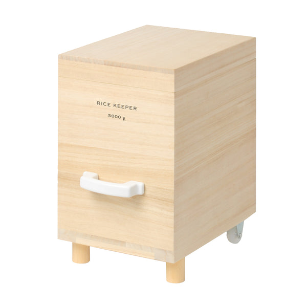 ライスストッカー技物専科米びつ5kg用キャスター付き桐製日本製