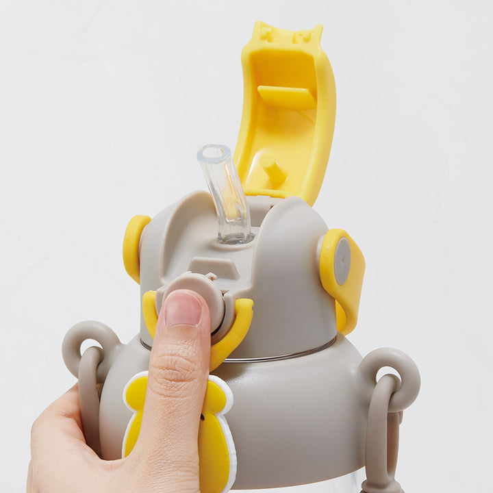 水筒650mlラバーマスコット付ストローボトルくまのプーさん