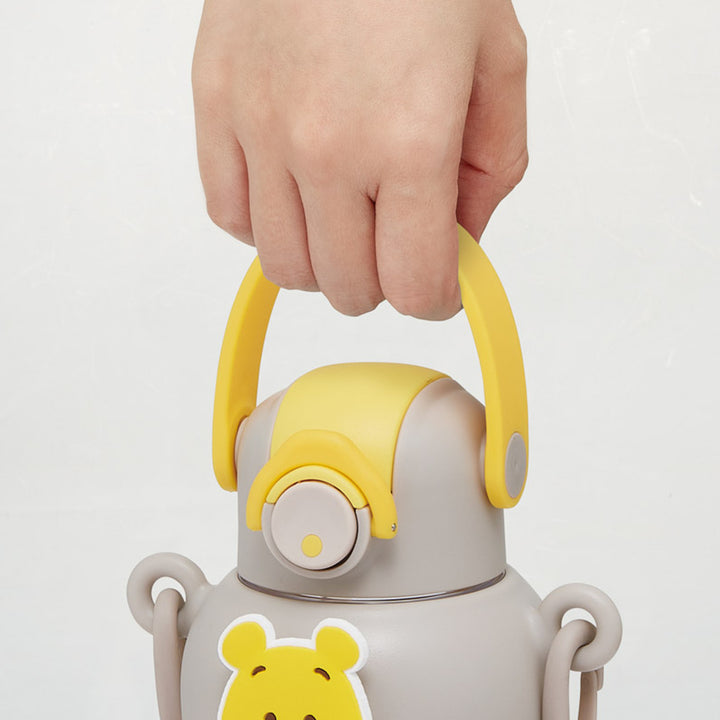 水筒650mlラバーマスコット付ストローボトルくまのプーさん