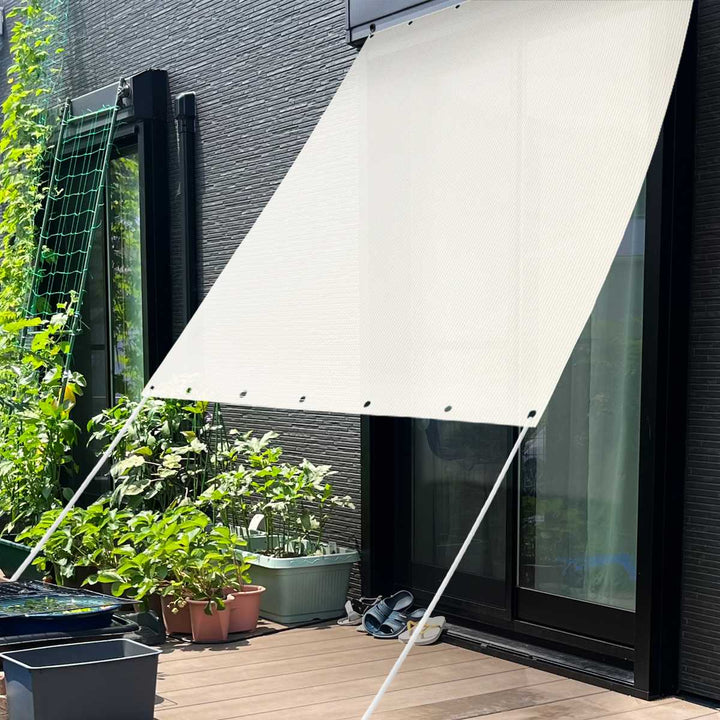 日除け遮熱オーニング180cm×180cmホワイトシルバー