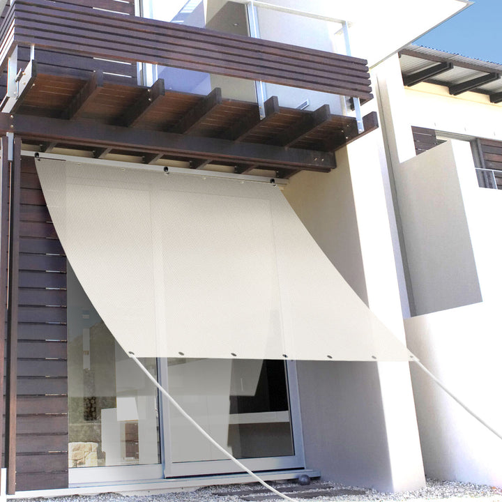 日除け遮熱オーニング180cm×180cmホワイトシルバー