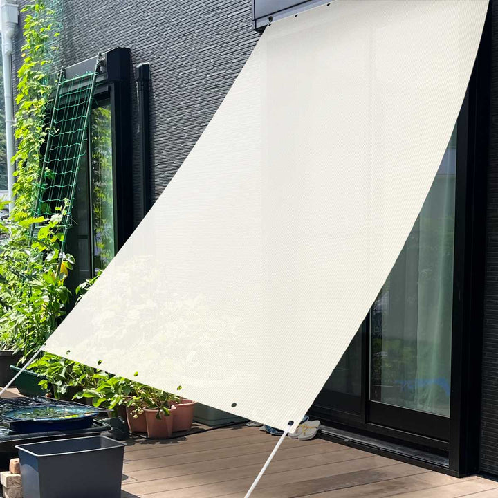 日除け遮熱オーニング180cm×240cmホワイトシルバー