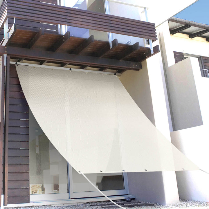 日除け遮熱オーニング180cm×240cmホワイトシルバー
