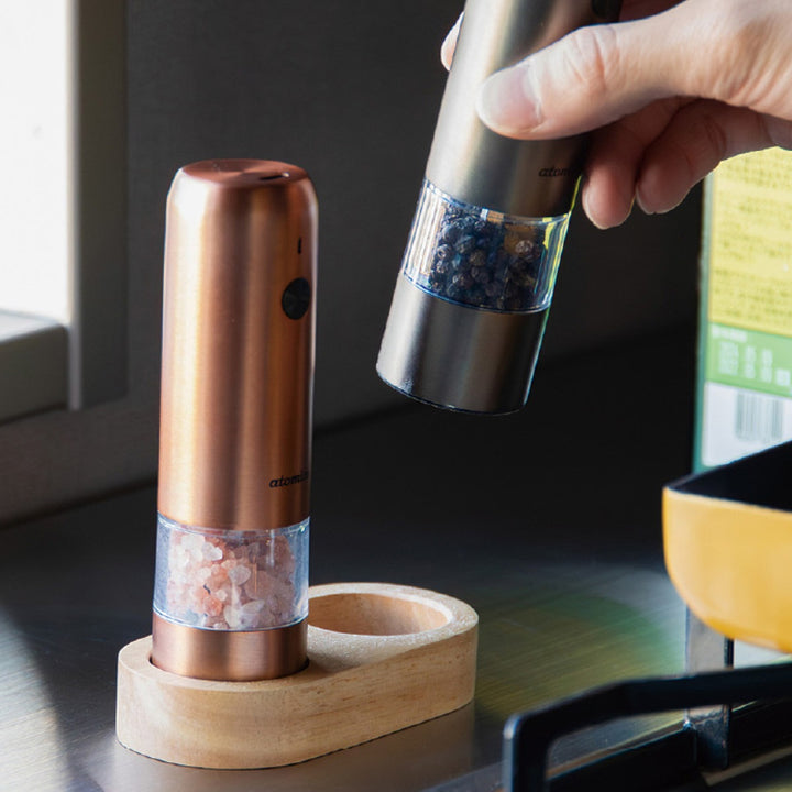 電動ミル充電式atomico台付きソルト＆ペッパーミル