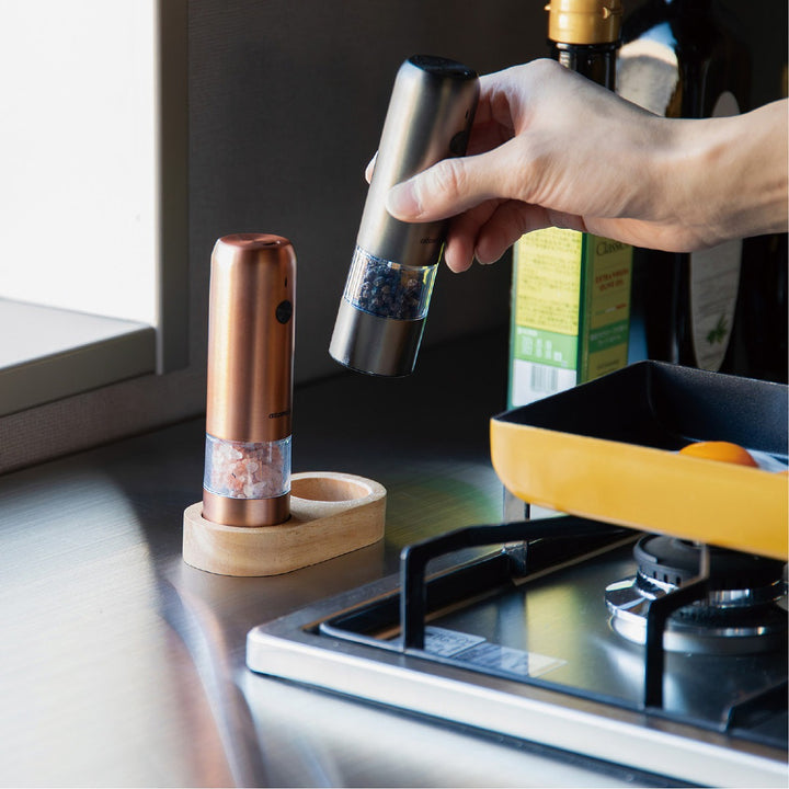 電動ミル充電式atomico台付きソルト＆ペッパーミル