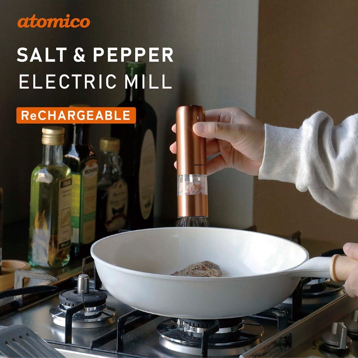 電動ミル充電式atomico台付きソルト＆ペッパーミル