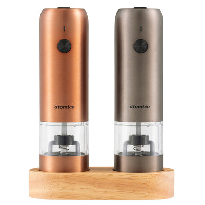 電動ミル 充電式 atomico 台付き ソルト＆ペッパーミル