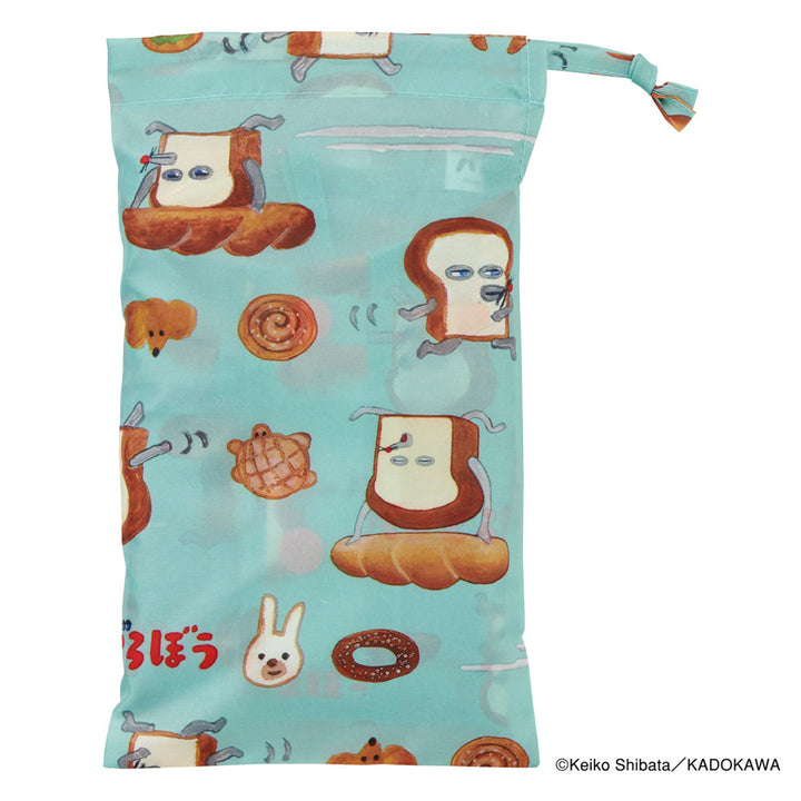 レインコートキッズレインポンチョ前開き収納袋付きパンどろぼう