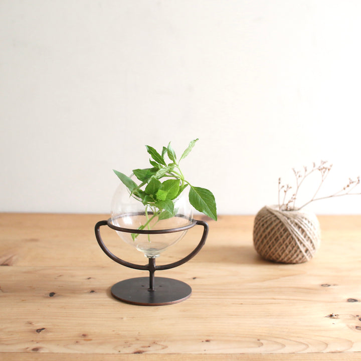 花瓶アイアンガラスカップフラワーベース