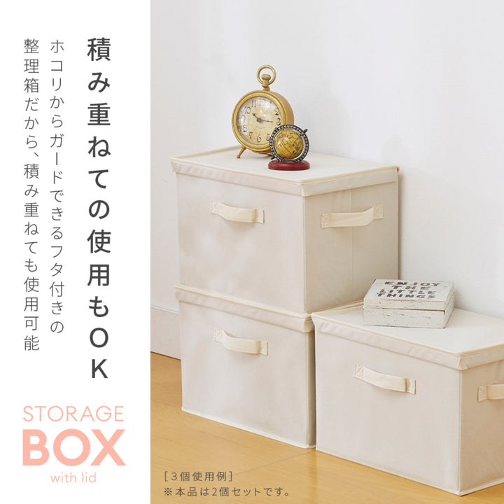 収納ボックス布不織布ふた付き整理箱2個組カラーボックスインナーボックス