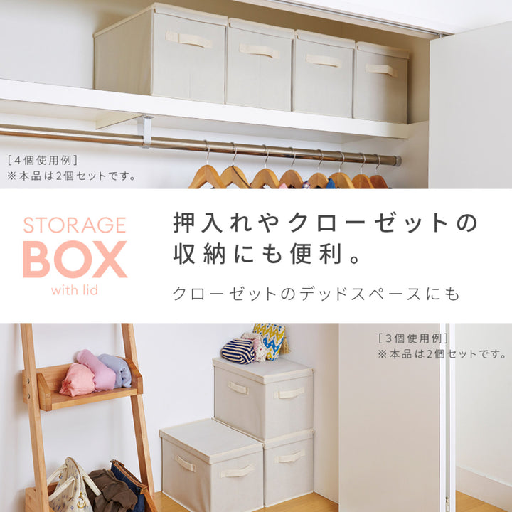 収納ボックス布不織布ふた付き整理箱2個組カラーボックスインナーボックス