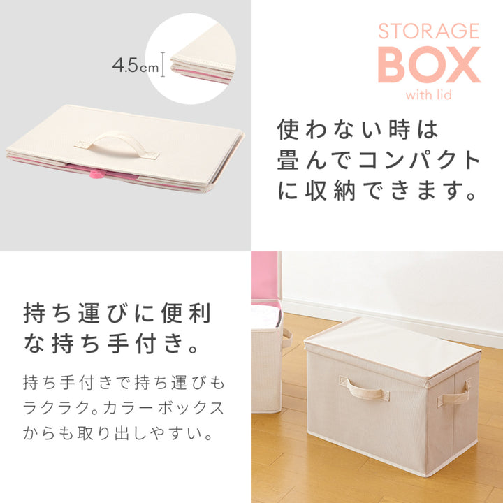 収納ボックス布不織布ふた付き整理箱2個組カラーボックスインナーボックス