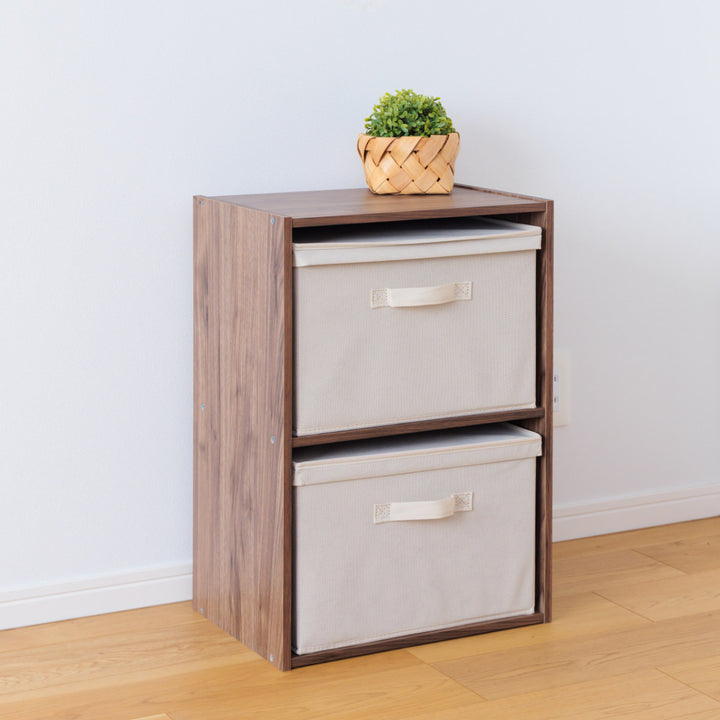 収納ボックス布不織布ふた付き整理箱2個組カラーボックスインナーボックス