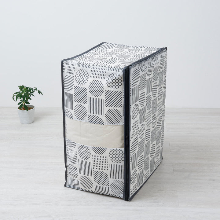 収納袋羽毛布団収納袋不織布北欧柄縦型ダブルコンパクト