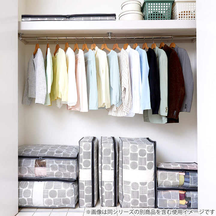 収納袋羽毛布団収納袋不織布北欧柄縦型ダブルコンパクト