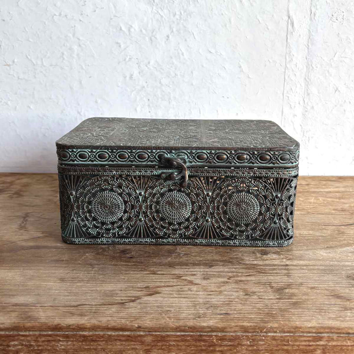 収納ボックスアンクブリキボックスS小物入れふた付き幅25.5×奥行17×高さ11cm