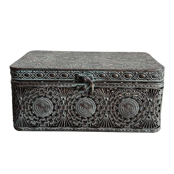 収納ボックスアンクブリキボックスS小物入れふた付き幅25.5×奥行17×高さ11cm