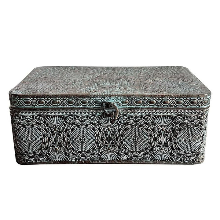 収納ボックスアンクブリキボックスM小物入れふた付き幅30.5×奥行20×高さ12cm