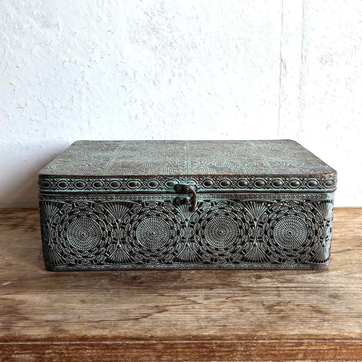 収納ボックスアンクブリキボックスL小物入れふた付き幅36×奥行23.5×高さ12cm