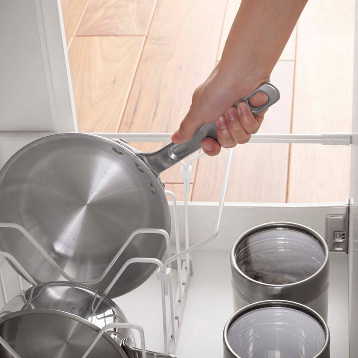 山崎実業Plateシンク下伸縮鍋蓋＆フライパンスタンドプレート