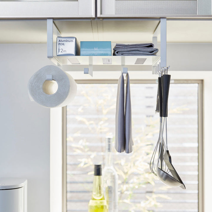 山崎実業Plate戸棚下多機能ラックプレートホワイト