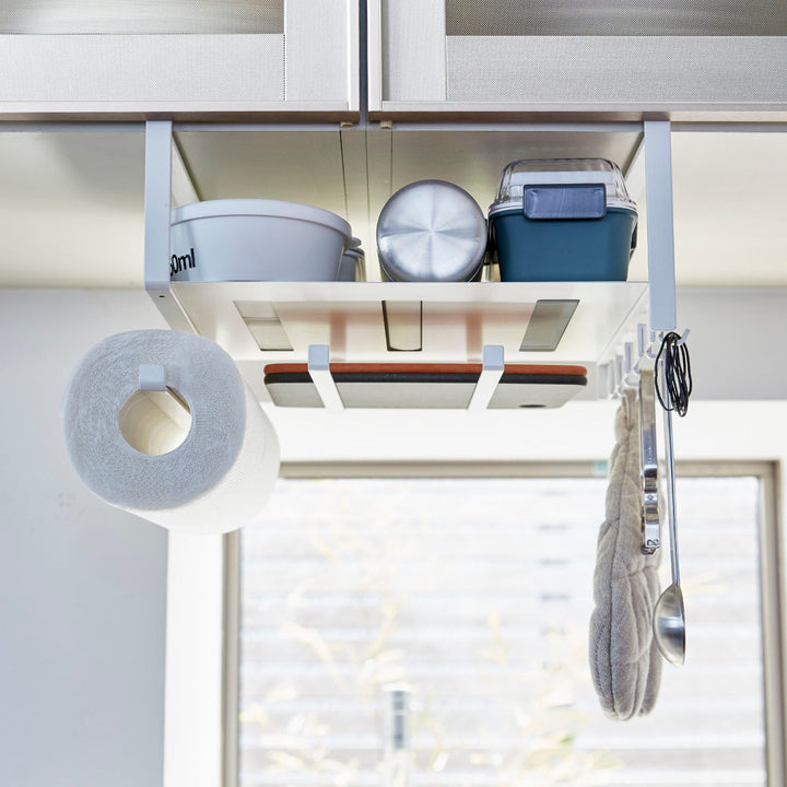 山崎実業Plate戸棚下多機能ラックプレートホワイト