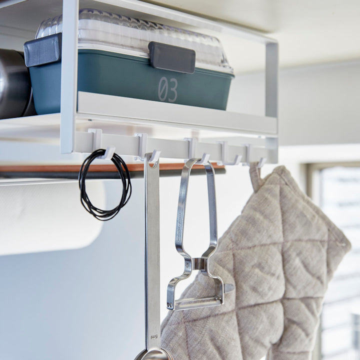 山崎実業Plate戸棚下多機能ラックプレートホワイト