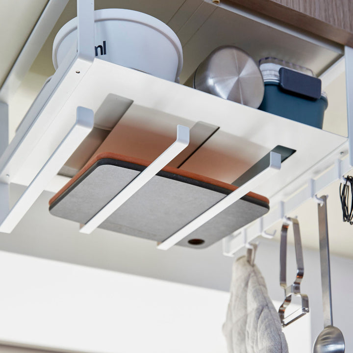 山崎実業Plate戸棚下多機能ラックプレートホワイト