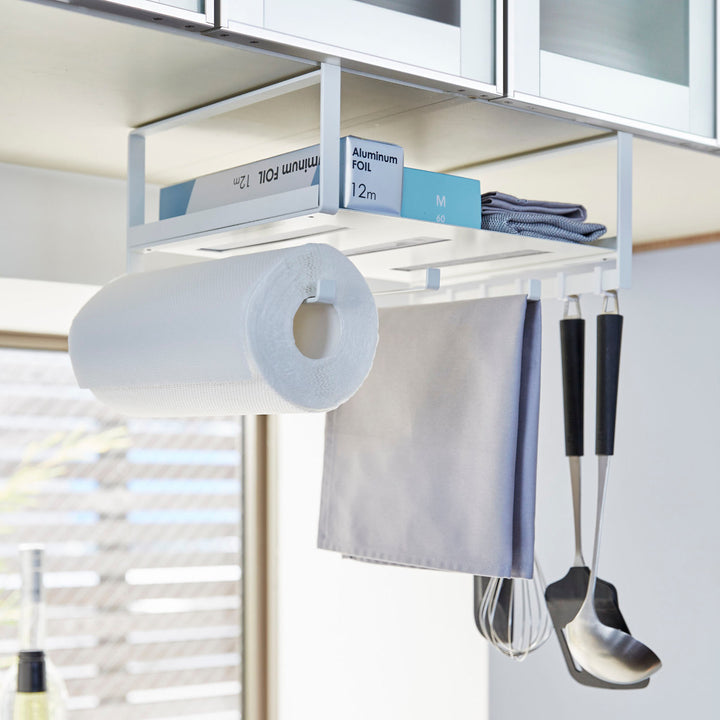 山崎実業Plate戸棚下多機能ラックプレートホワイト