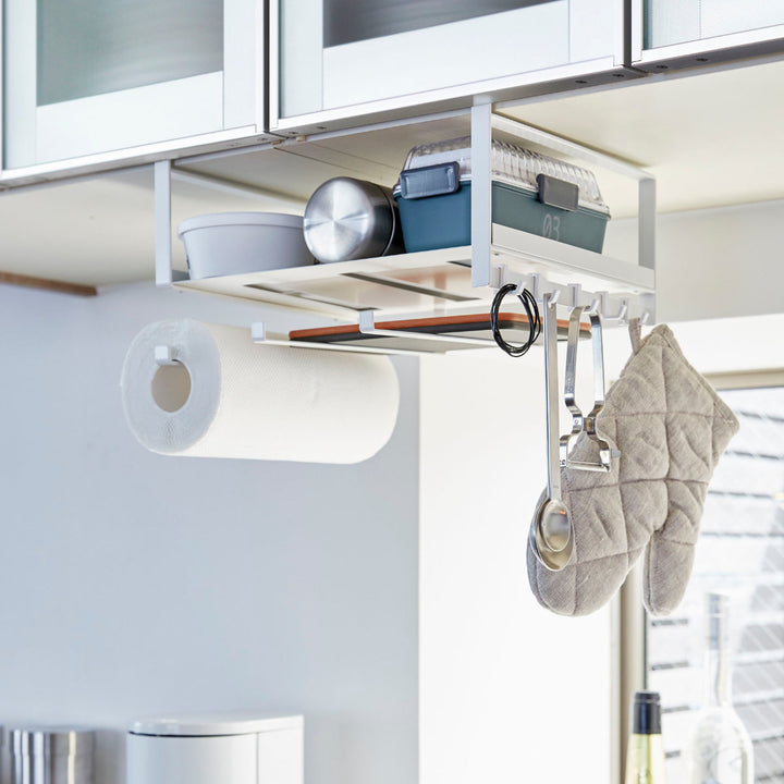 山崎実業Plate戸棚下多機能ラックプレートホワイト