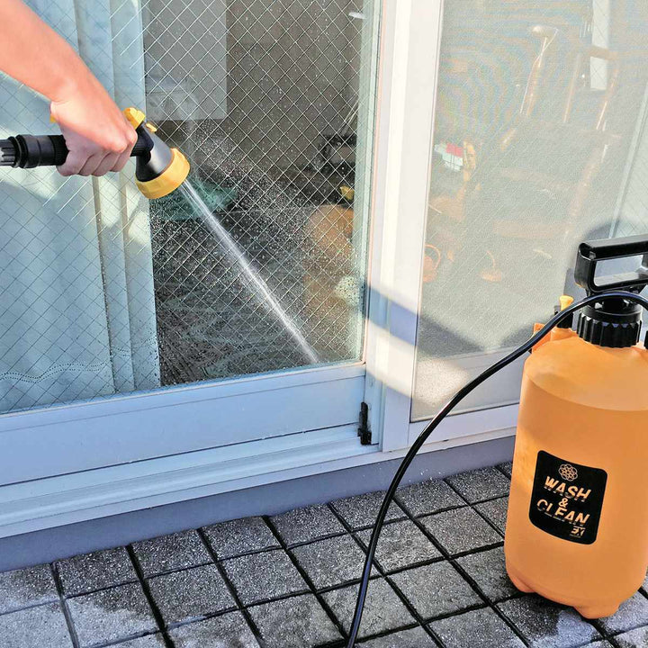 水圧クリーナー持ち運びできる7Lウォッシュ＆クリーンEX道具清掃電源不要ポンプ式