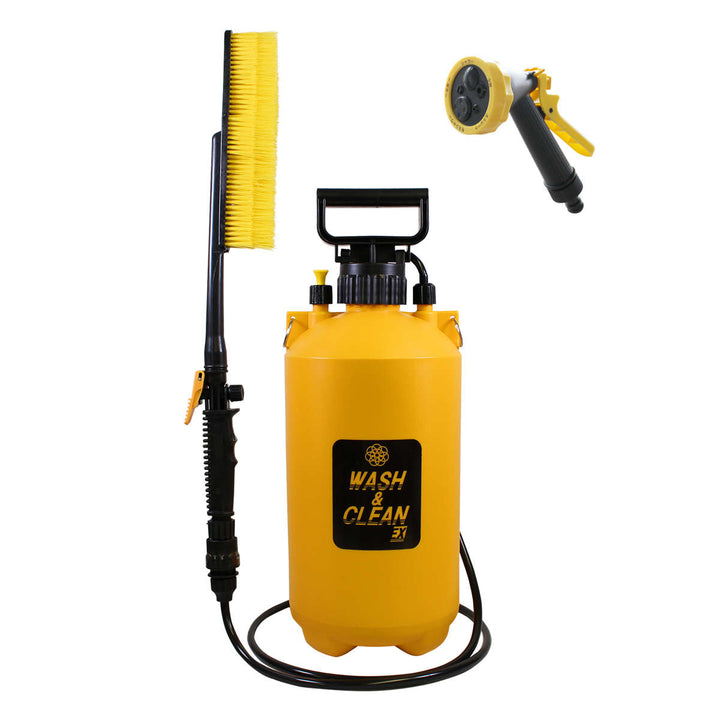 水圧クリーナー持ち運びできる7Lウォッシュ＆クリーンEX道具清掃電源不要ポンプ式