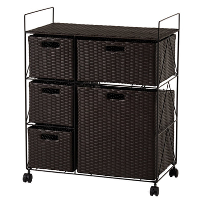 ランドリーワゴン 幅65cm 3段 引き出し キャスター付 完成品