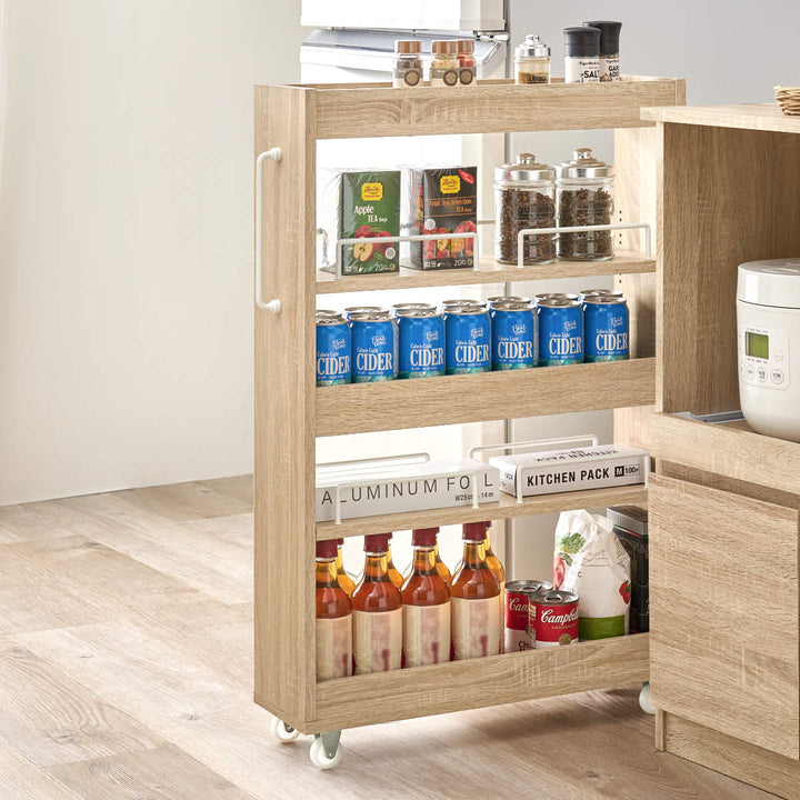 隙間収納ワゴン幅16cmロータイプキャスター付