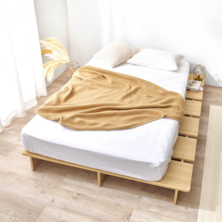 ローベッドセミダブルポケットマットレス付余白デザイン