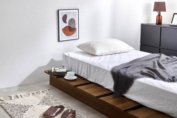 ローベッドセミダブルポケットマットレス付余白デザイン