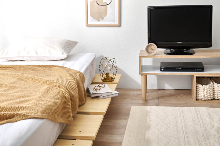 ローベッドセミダブルポケットマットレス付余白デザイン