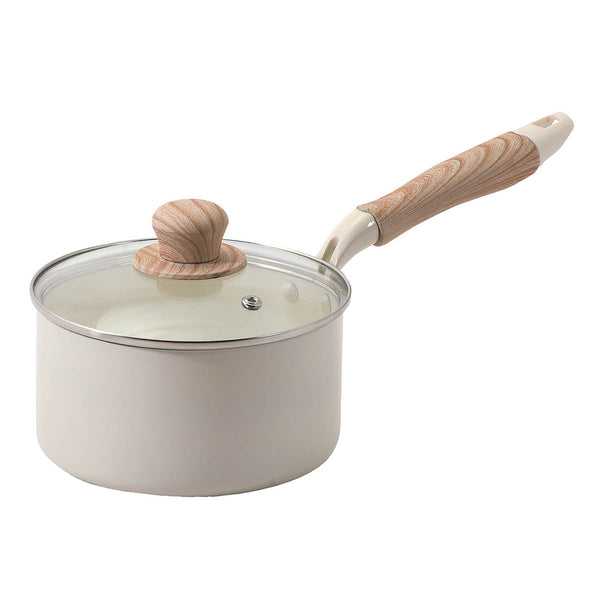 片手鍋16cmIH対応ガラス蓋付きセラミール