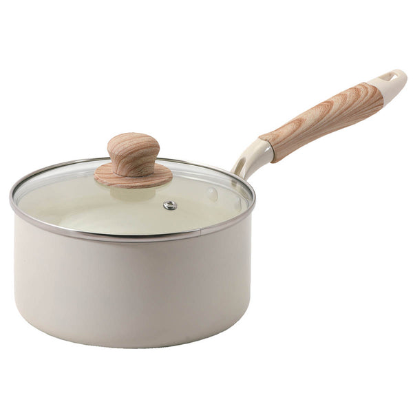 片手鍋18cmIH対応ガラス蓋付きセラミール