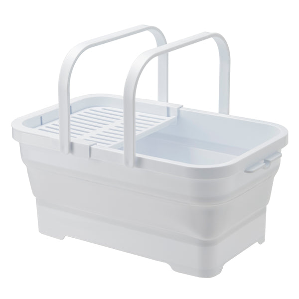 バスケットバケツ折りたたみ15Lちょい置きトレー付ソフトバケツ