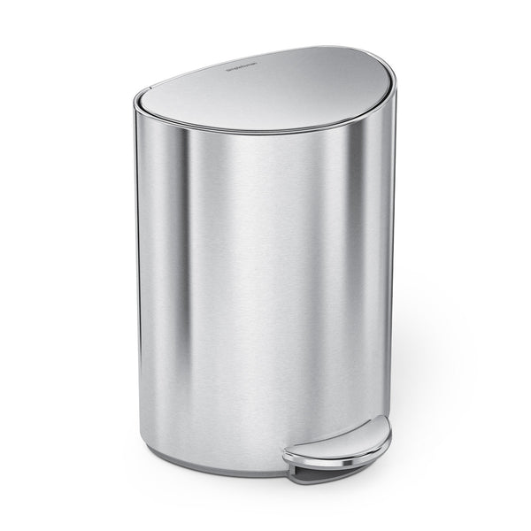 ゴミ箱6Lsimplehuman正規品セミラウンドステップカンペダル式シルバー