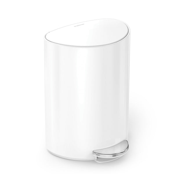 ゴミ箱6Lsimplehuman正規品セミラウンドステップカンペダル式ホワイト