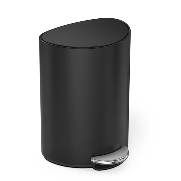 ゴミ箱6Lsimplehuman正規品セミラウンドステップカンペダル式ブラック