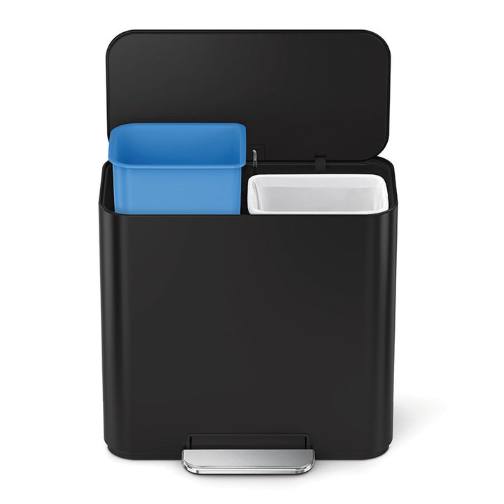 ゴミ箱15Lsimplehuman正規品ミニリサイクラーステップカンマットブラック