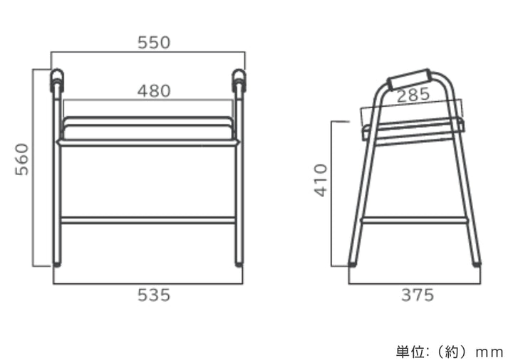 玄関ベンチ座面高41cm立ち上がりサポート玄関スツール4070