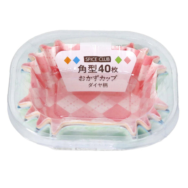 おかずカップ角40枚入ダイヤ柄
