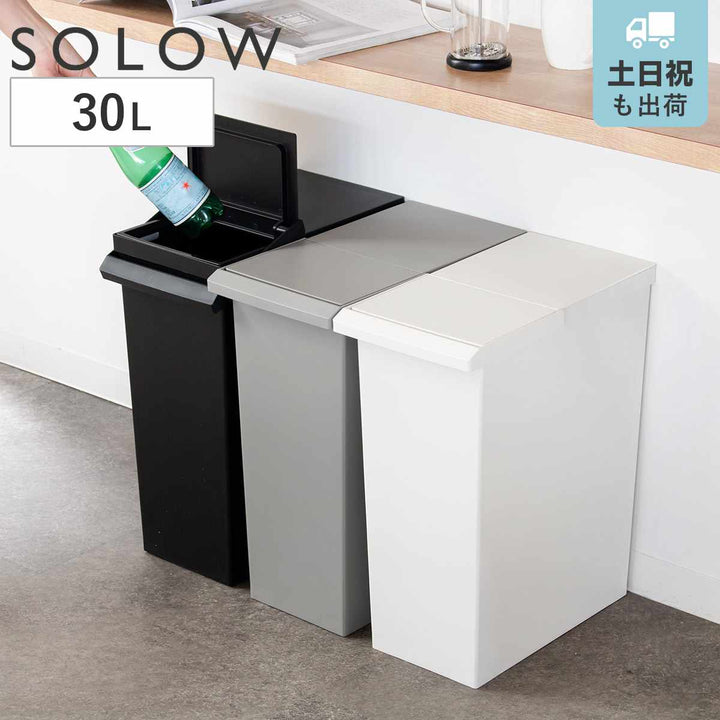 SOLOW棚下で使えるスリムダストボックスレバーオープン30L