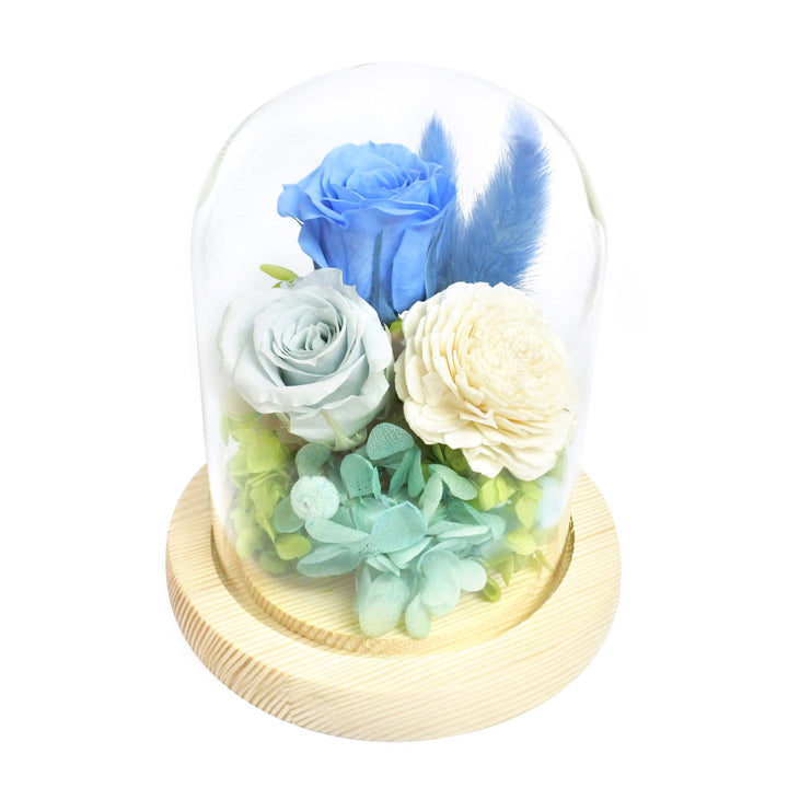 プリザーブドフラワーガラスドームアレンジソレイユガラスドーム