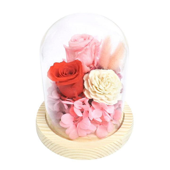 プリザーブドフラワーガラスドームアレンジソレイユガラスドーム