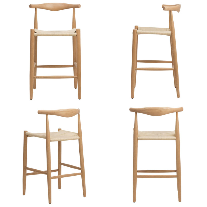 カウンターチェア座面高65cmペーパーコードレッドオークスツール9193